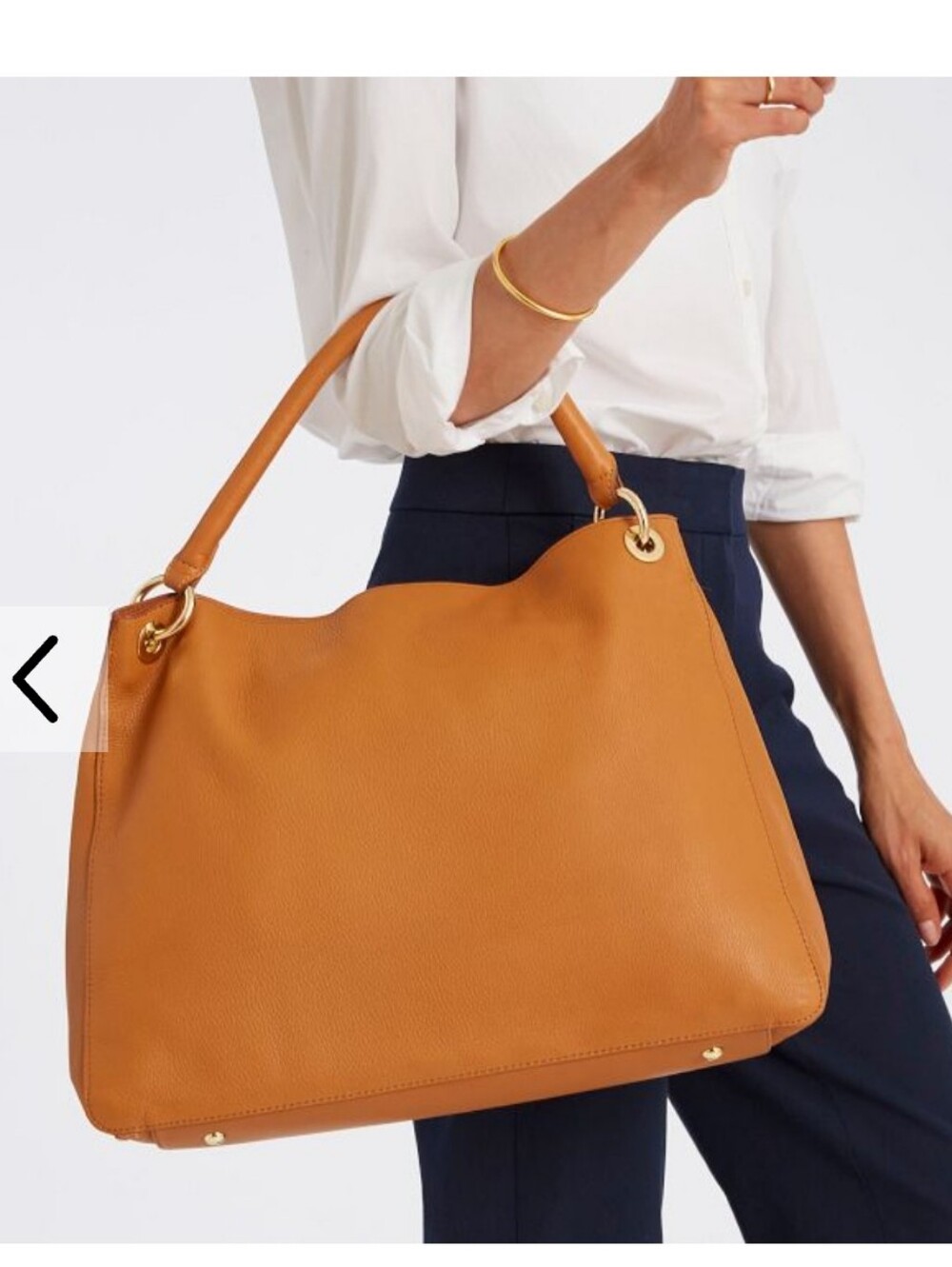 NWD Mark & Graham $239 Build A Bag Leather Tote With Extra Strap Caramel Gold